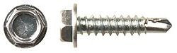 100 Pack Hex Head 10 X 3/4" Zinc Self Drilling Tek Screws