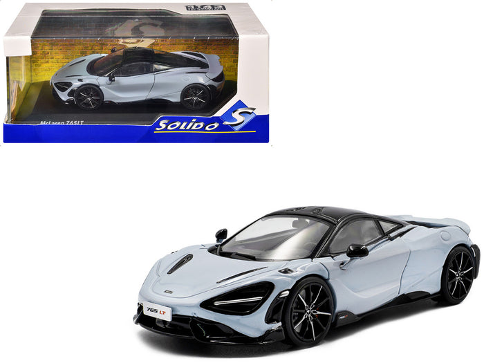 2020 McLaren 765LT Ceramic Gray with Black Top 1/43 Diecast Model Car by Solido