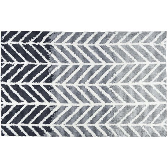 21"x 33" Straight & Arrows Gray Rug