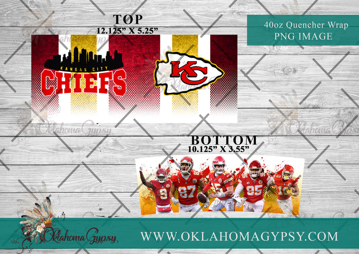 40oz KC Chiefs Digital File Wraps