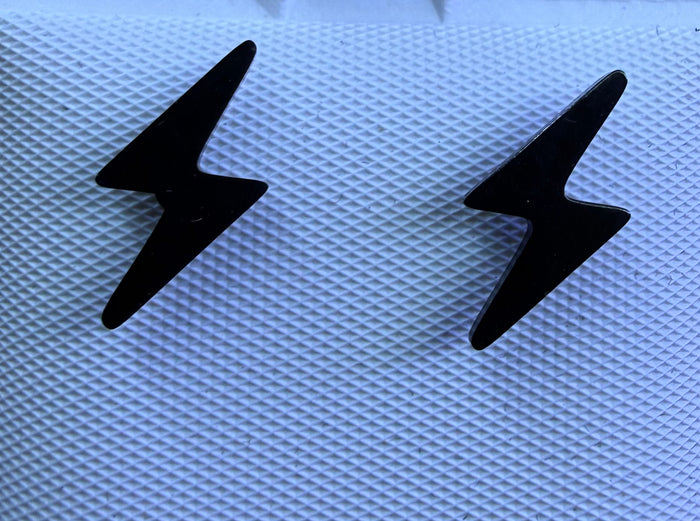 Black Lightning flat back earrings