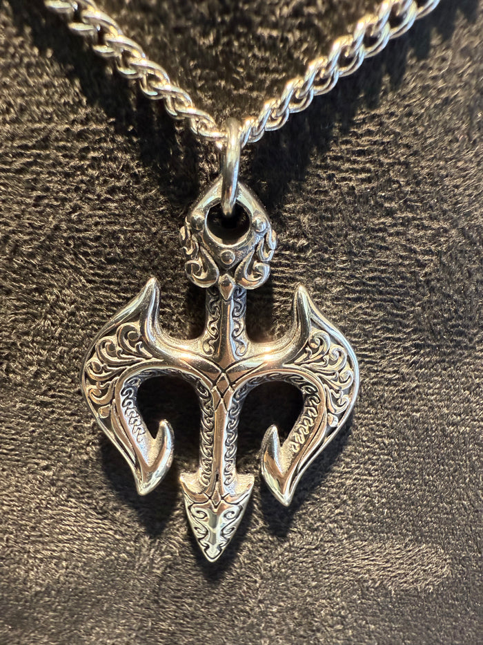 Poseidon Trident Pendant & Necklace Set