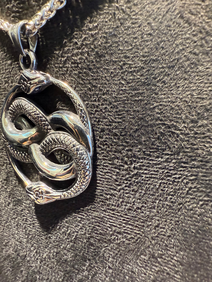 Double Snake Knot Amulet & Necklace Set