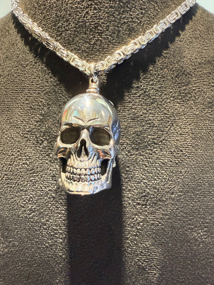 Titanium Skull Pendant & Necklace Set