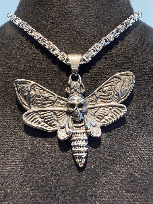 "Death Moth" Titanium Pendant & Necklace Set