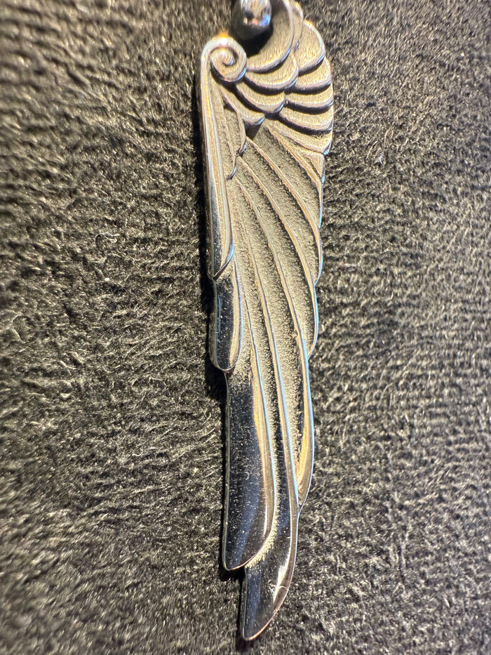 Titanium Anunnaki Wing Pendant & Necklace Set