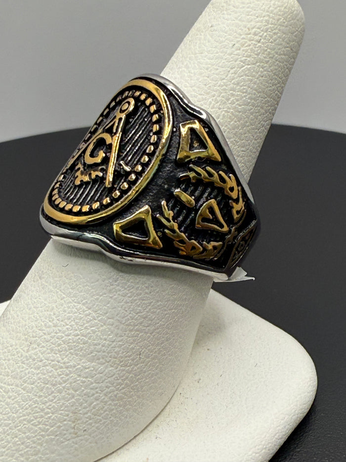 Two Tone Mason Signet Ring