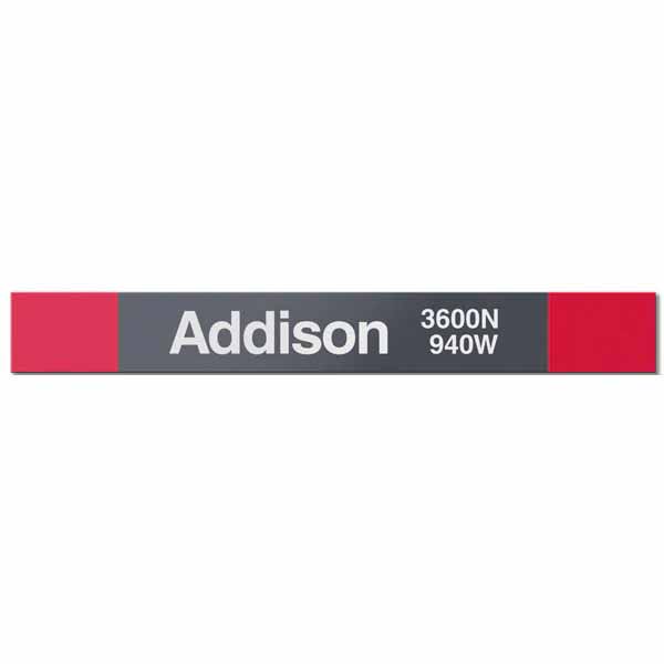Addison Street L Stop 30" x 4" Aluminum Sign