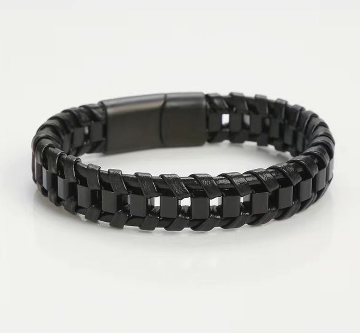 Aries - God of War Stainless Steel Leather Braided Bracelet For Men