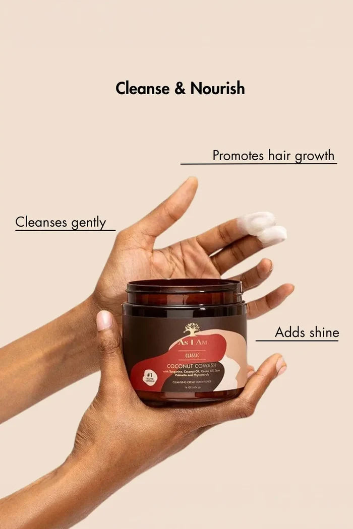 AS I AM CLASSIC COCONUT COWASH CLEANSING CREME CONDITIONER 16oz AS I AM