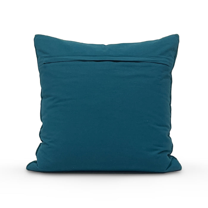 Aviana velvet pillow in teal, alternate front view