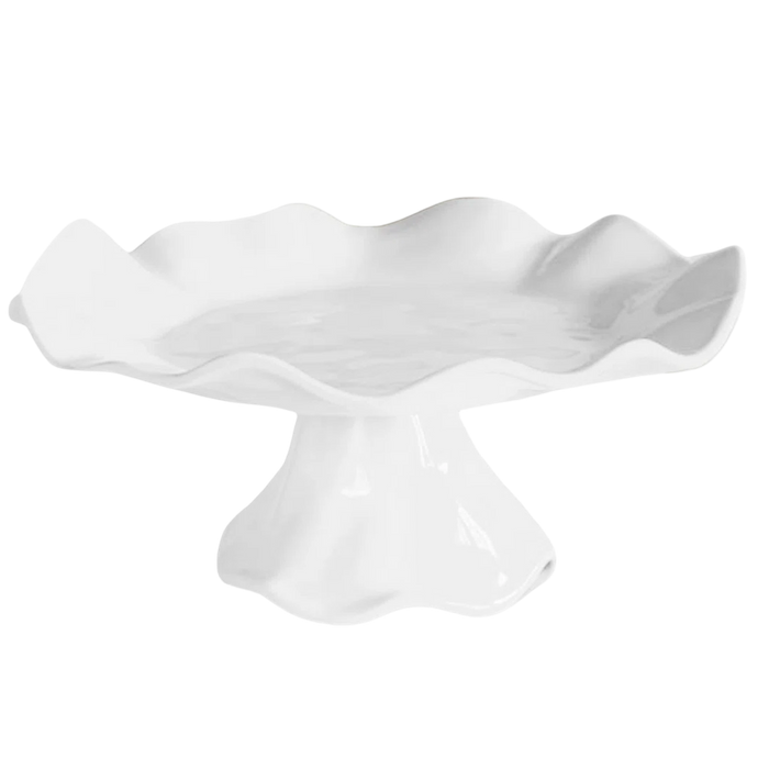 Beatriz Ball VIDA Vienna White Melamine Pedestal Cake Plate