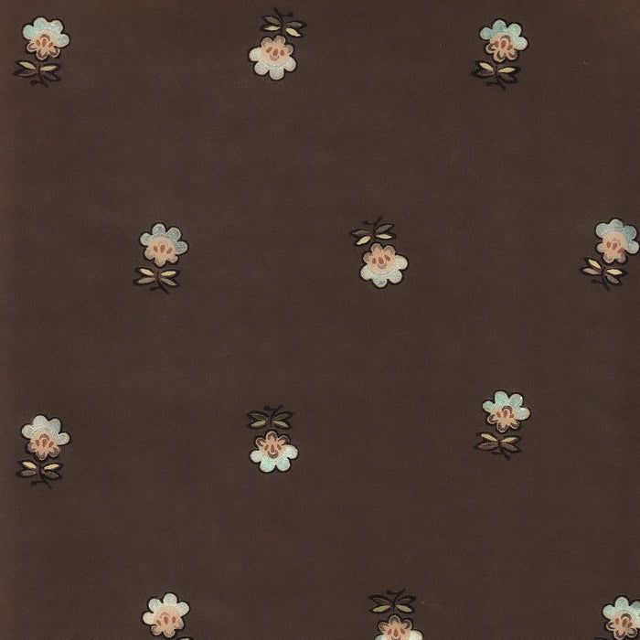 Betty Chocolate floral wallpaper, made to order and manufactured in the USA with short lead times