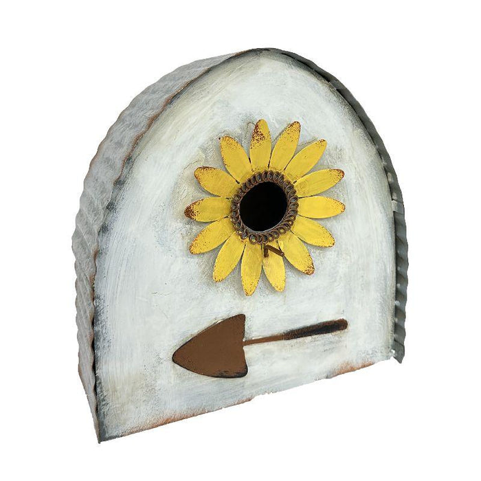 Birdhouse with Sunflower and Shovel, Metal