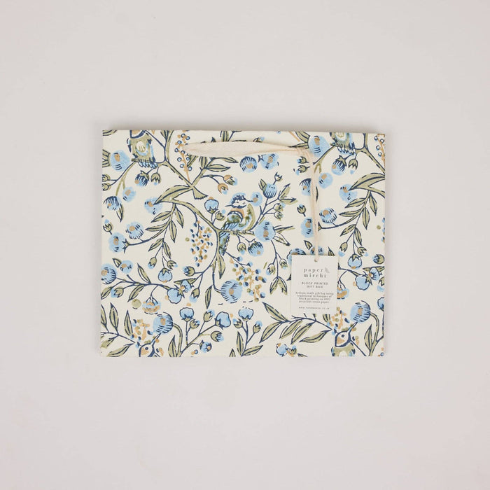 Block Printed Gift Bags (Medium) - Blue Stone Refresh - Magnolia Lane co. Home + Garden + Gift
