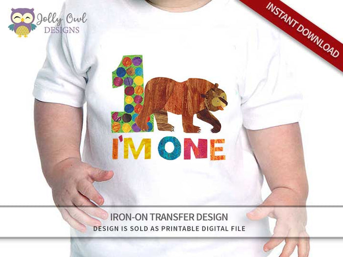 Brown Bear, Brown Bear, What Do You See? Iron On Transfer Design 1st Birthday Shirt