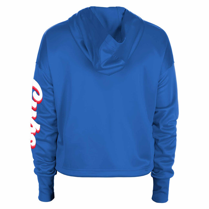 Chicago Cubs Women's Royal Quarterzip Hooded Sweatshirt