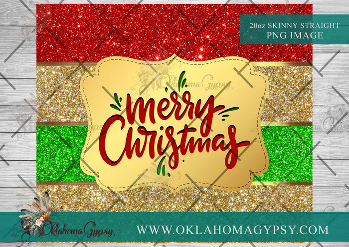 Christmas Glitter Stripes Digital File