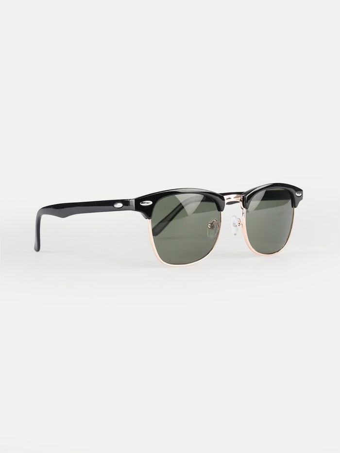 Classic Retro Top Deck Sunglasses | Black-Image 2