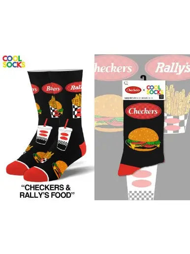 Cool Socks Checkers & Rallys Food - Men's Crew Folded