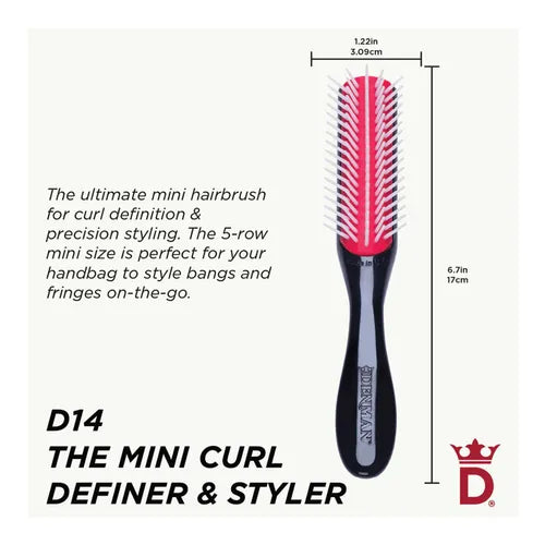 Denman D14 The Original MINI Styler 5 Row Pink Crush Brush
