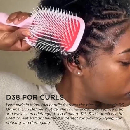 Denman D38 Pastel Pink Power Paddle Brush