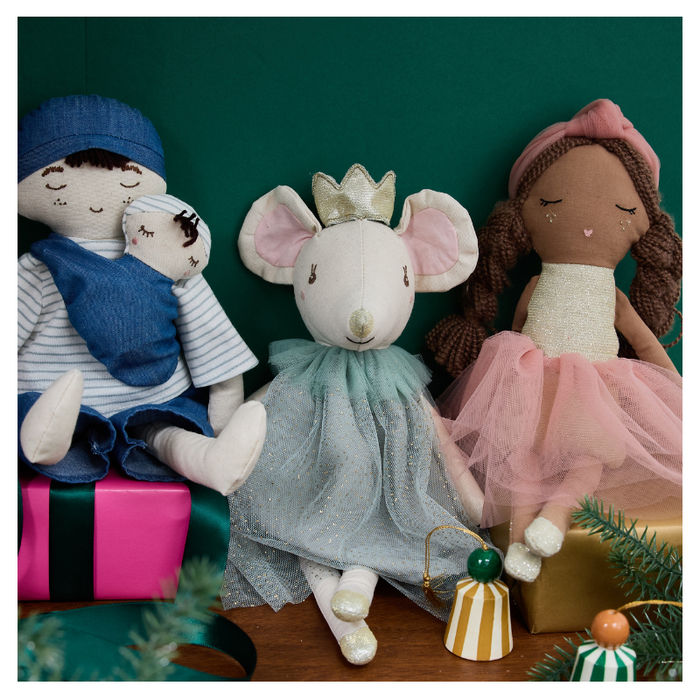 Le Petit Souk - Doll - Jeanne W/Pink & Gold Tutu - Lifestyle Cut