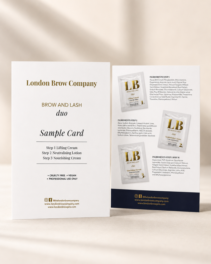 DUO Brow Lamination & Lash Lift Sample Card
