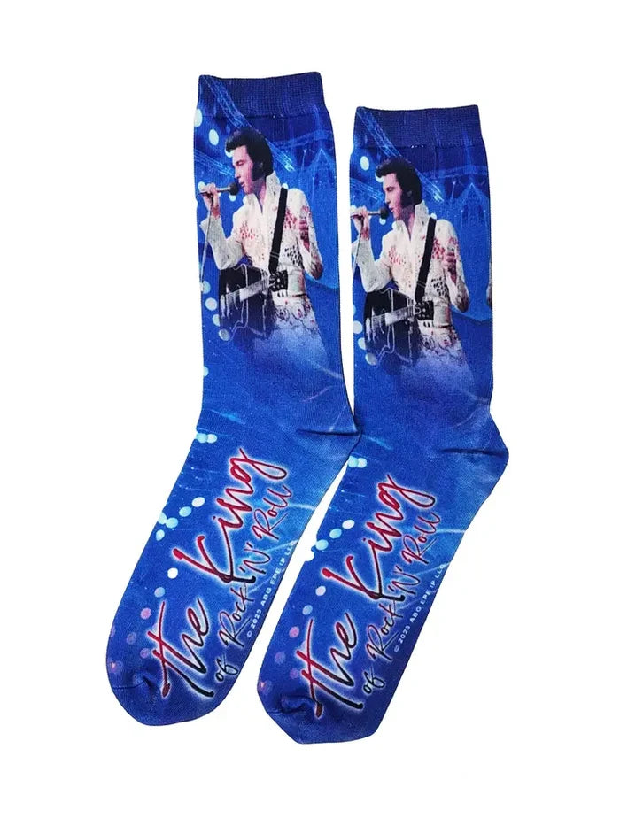 Elvis Socks - the King Blue