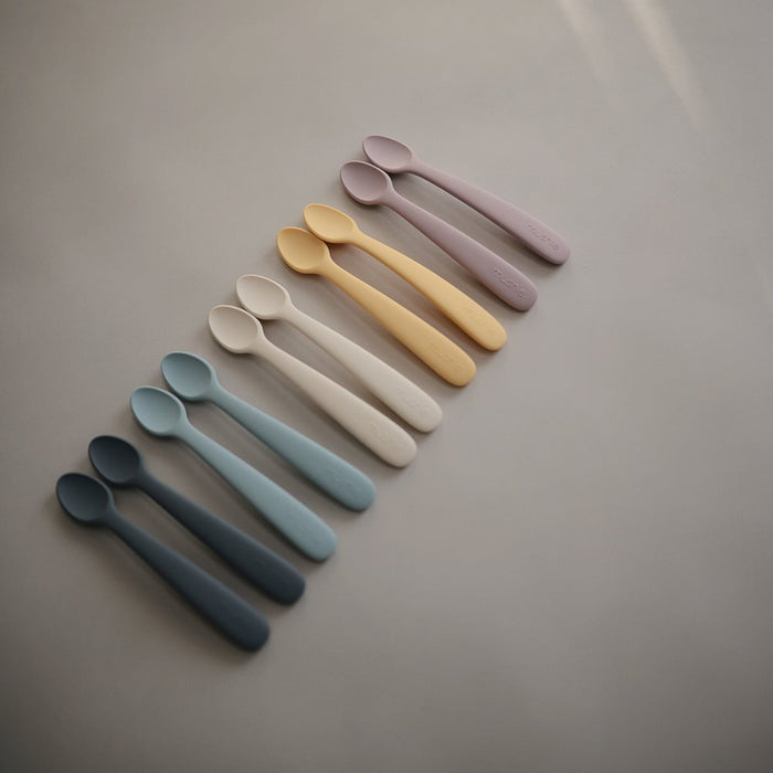 Mushie - Feeding Spoons - Silicone - Soft Lilac - Pack Of 2 - Collection