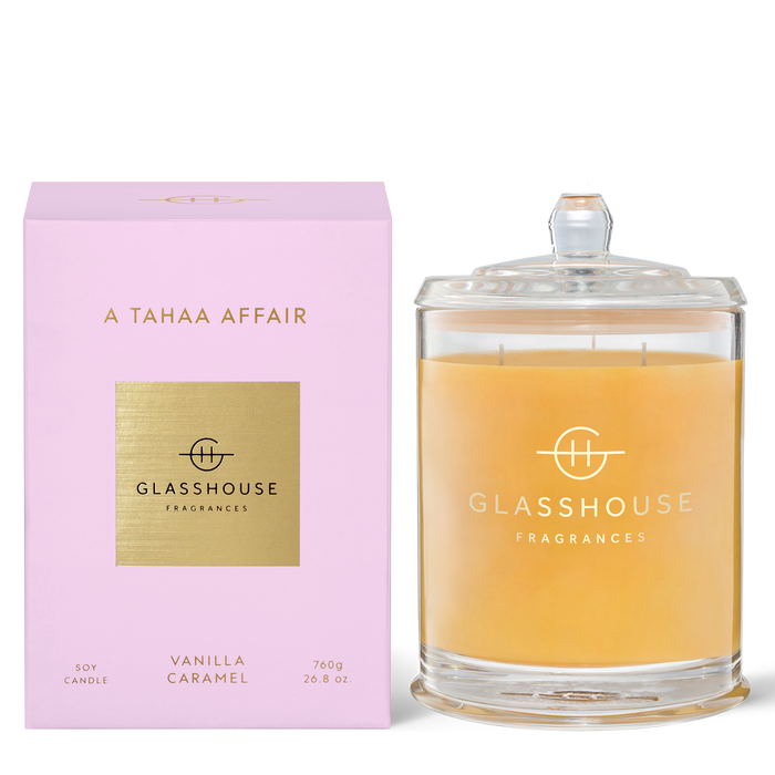 Glasshouse Fragrance Candle 760g **Pre Order** Glasshouse Candle A Tahaa Affair (Vanilla & Caramel)