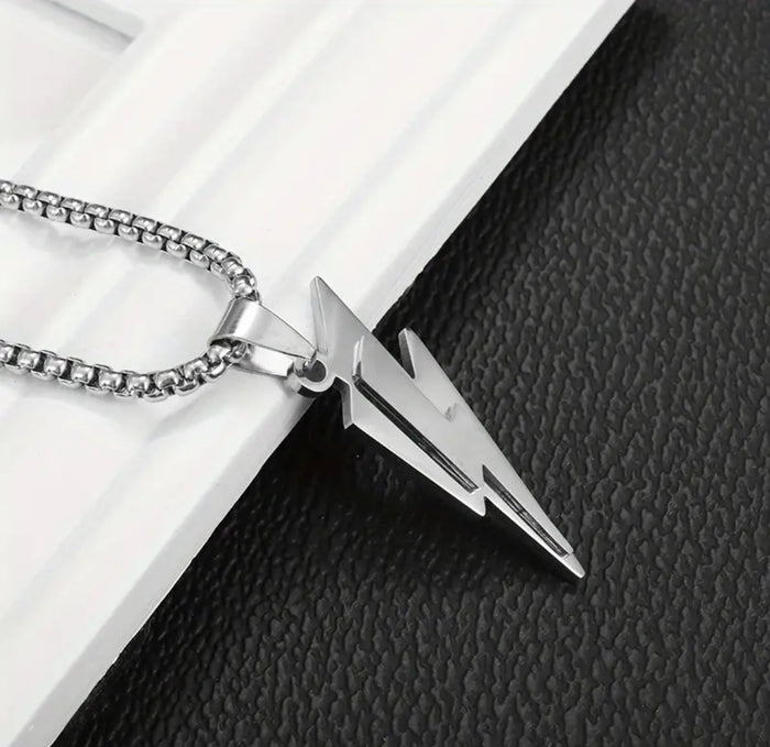 God of Thunder - Stainless Steel Double Layer Lightning Pendant & Necklace