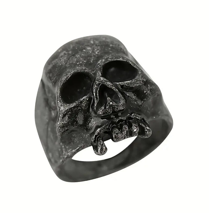Gothic Distressed Skull Ring