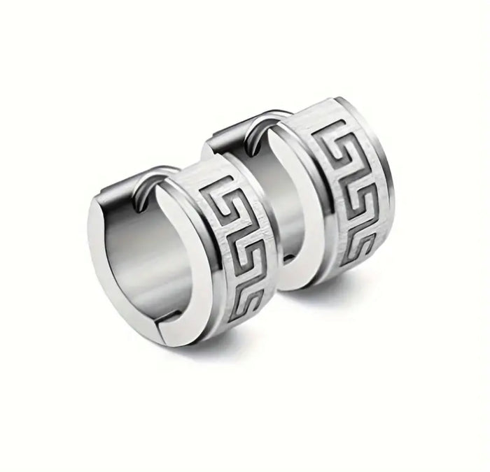Greek - Roman Design Hoop Earrings