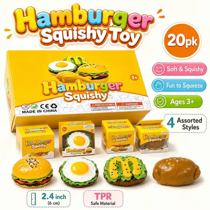 Hamburger Toy Squishy Squeeze Toy Food Sensory Toy Assortment