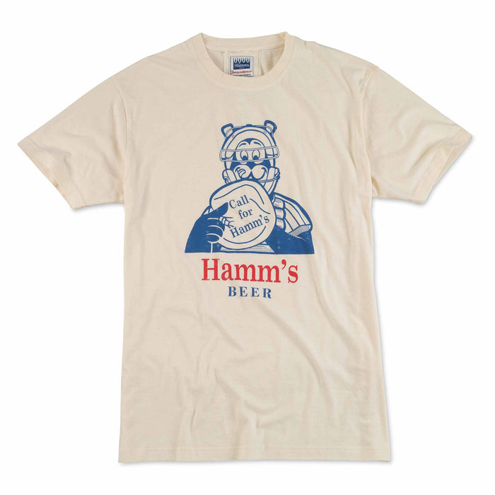 Hamm's Beer Baseball Catcher Brass Tacks 2 Cream T-Shirt