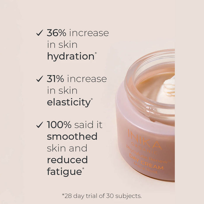 Jar of cream with skincare benefits text on a light background.