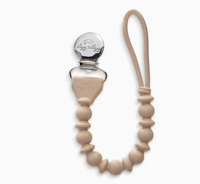 Itzy Ritzy Beaded Paci Strap Toast