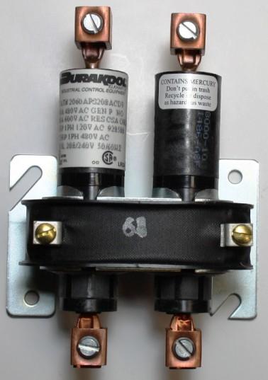 MERCURY CONTACTOR 2 POLE 60A 220V COIL