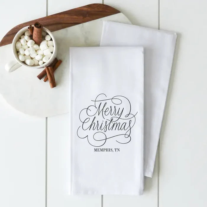 Merry Christmas Tea Towel (Marco Island)