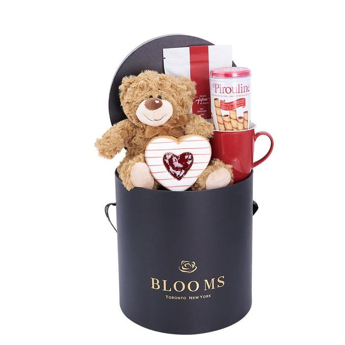 Mother's Dat Hot Chocolate & Teddy Gift Box - New Jersey Blooms - New Jersey Mother's Day Gift Box Delivery