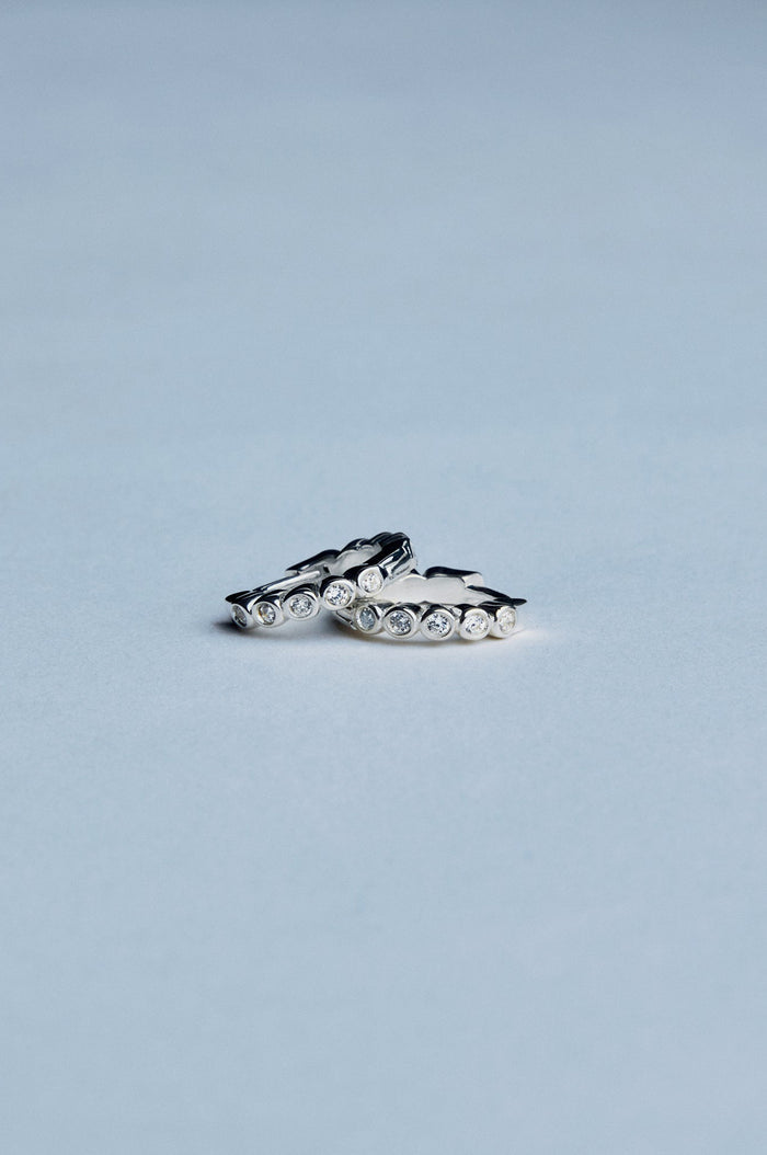 Oda Mini Hoop Silver Earrings
