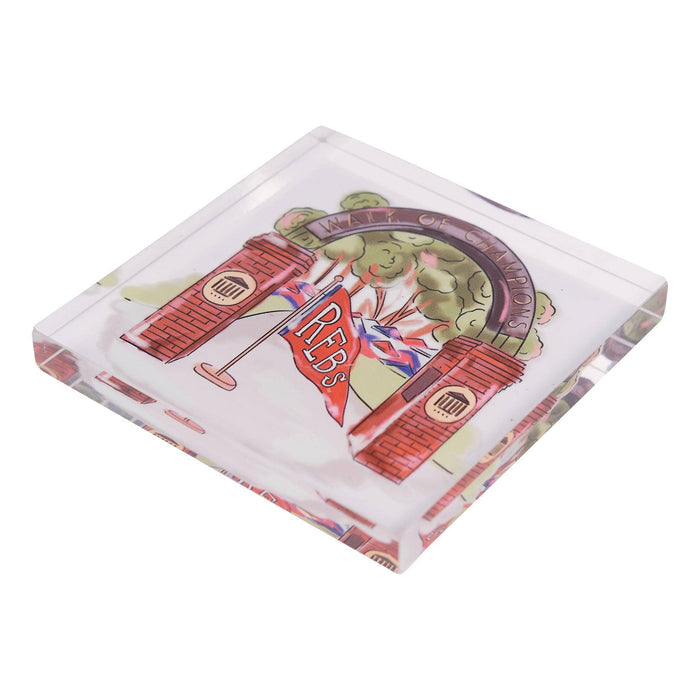 Folded fabric with a colorful design on a white background