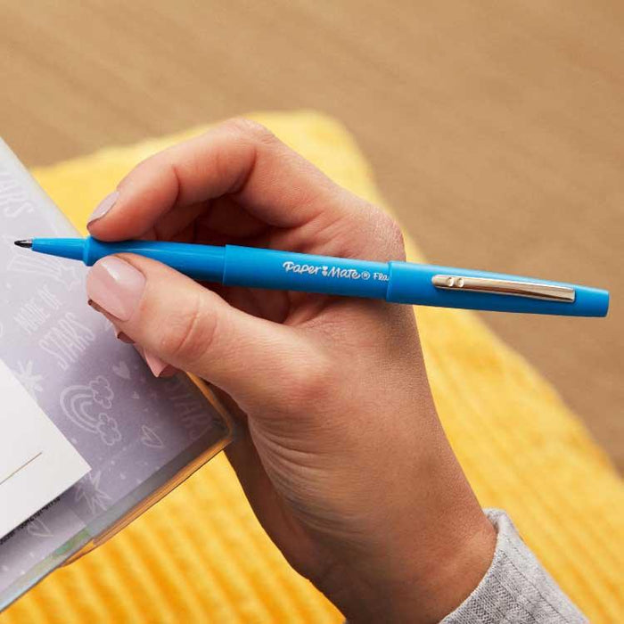Paper Mate - Flair Felt Tip Pens Medium Point Blue 12 Ct
