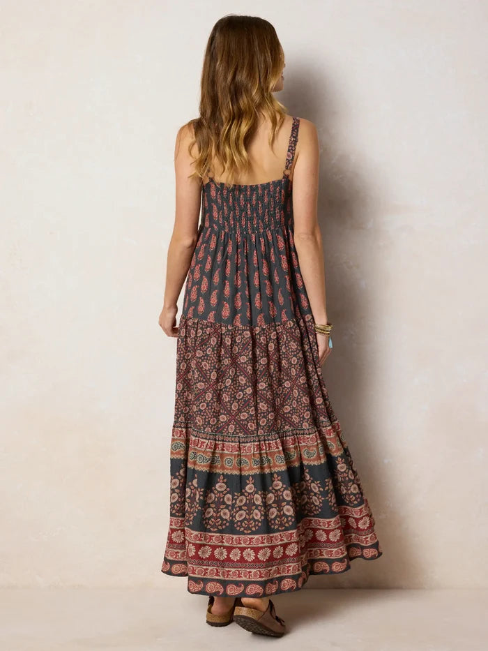 Patricia Maxi Dress - Wildflower Medallion Border-view 6
