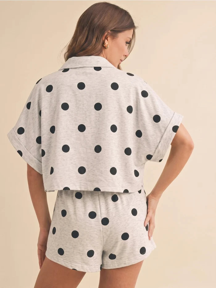 Polka Dot Pull on Tie Shorts