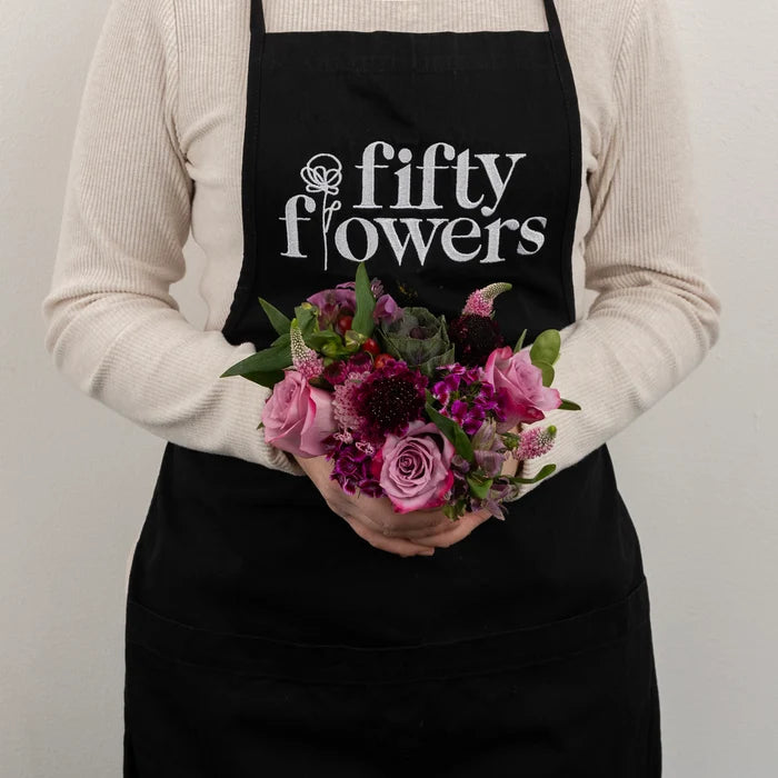 Purple Themed Event Flower Centerpieces Apron - Image