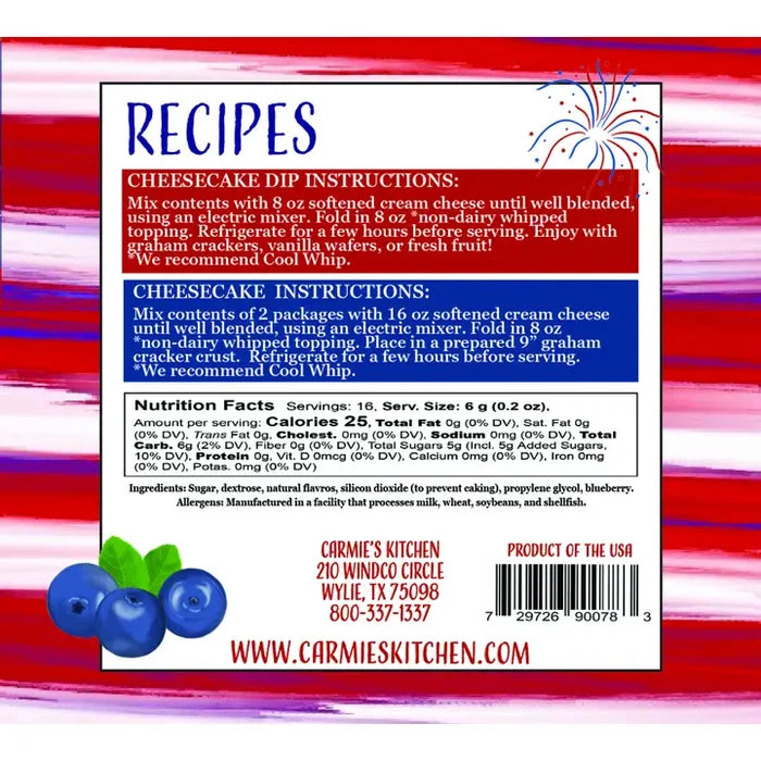 Red White & Blueberries Cheesecake - Americana Collection
