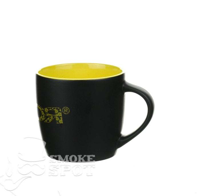 Side view of ROOR Mug Daisy Yellow Inside premium glass mug - Smoke Spot Smoke Shop