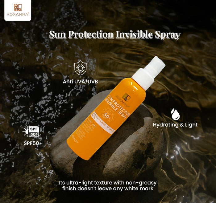 Roxanna Invisible Sunscreen Spray SPF50+ – Lightweight Non-Greasy Sun Protection for Face & Body (150ml)